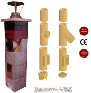 Komínová sestava DN 200mm T90° - výška 10m